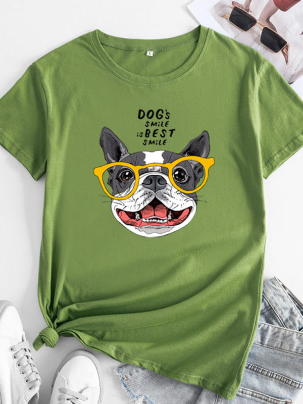 Puppy Graphic Tee Olive green