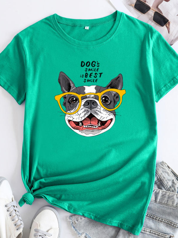 Puppy Graphic Tee Deep green