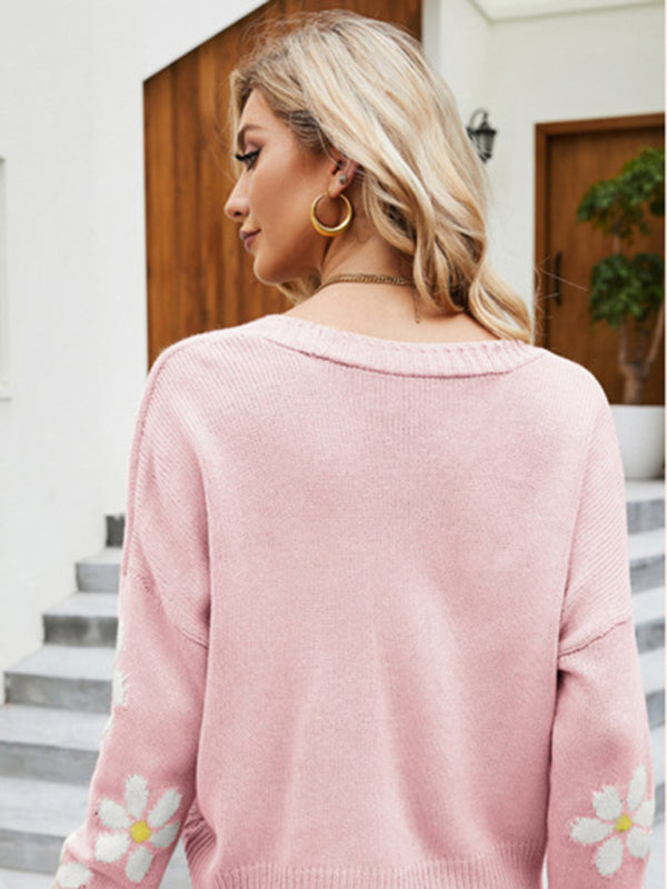 Women's Casual Knitted Cardigan Jacket Loose College Style Sweater Cardigan
