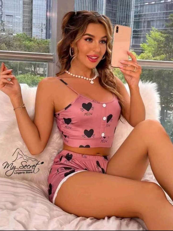 New Love Sexy Lingerie Two-Piece Set Lotus root Pink