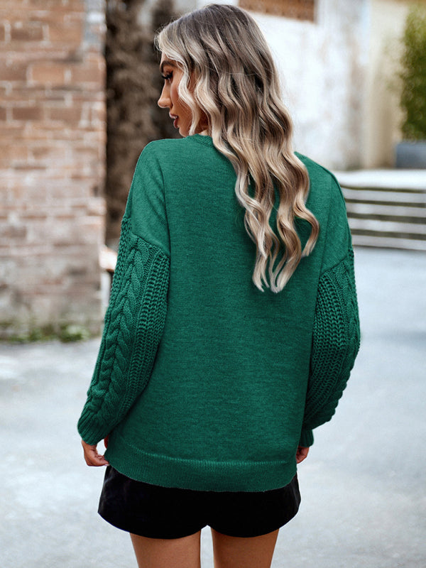 St. Patricks Day - Cozy Round Neck Knit Sweater for Fall & Winter