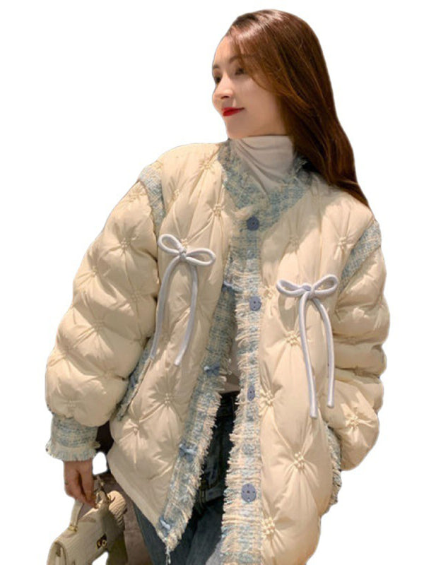 New women's warm thickened white jacket