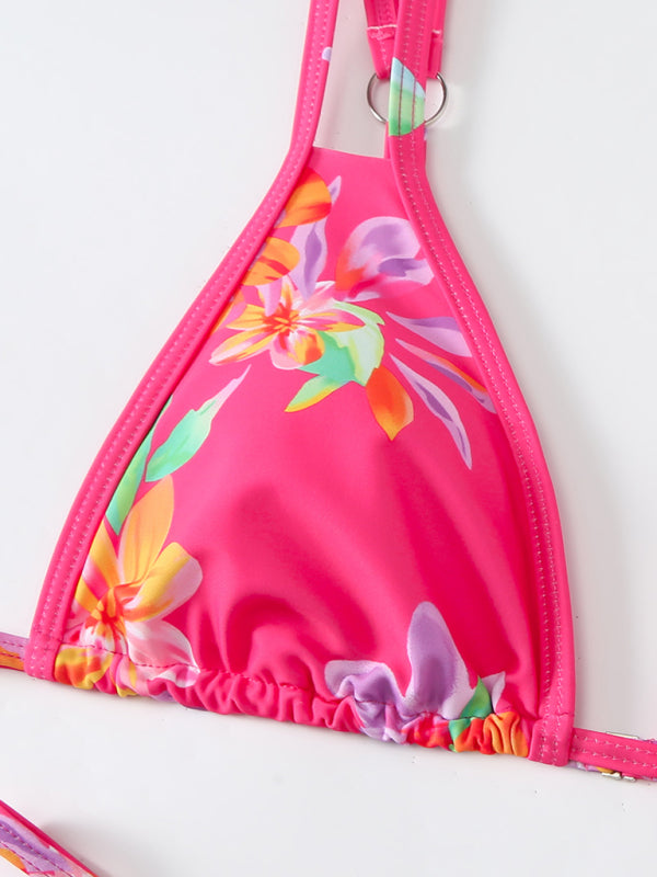 Women's New Bikini Floral Print Double Strap Swimsuit
