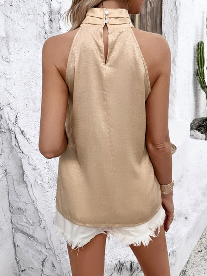 Pleated Collar Tank Top