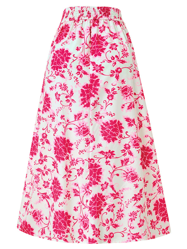 New casual holiday printed casual waist skirt