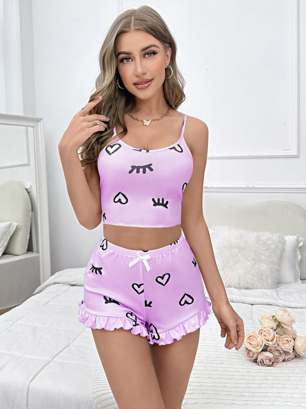 Floral Suspender Pajama Set