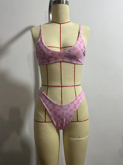 Lattice Print Bikini