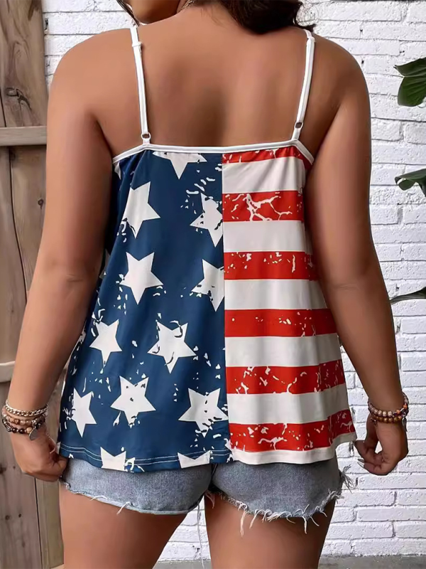 USA Flag Off-The-Shoulder Tank Top