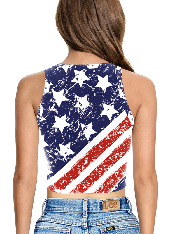 Stars & Stripes Off-the-Shoulder Tank Top