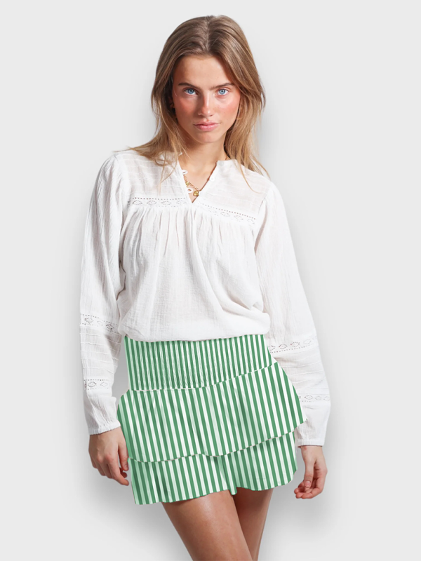 Women's casual cake skirt striped print short skirt Y2k hot girl skirt Green