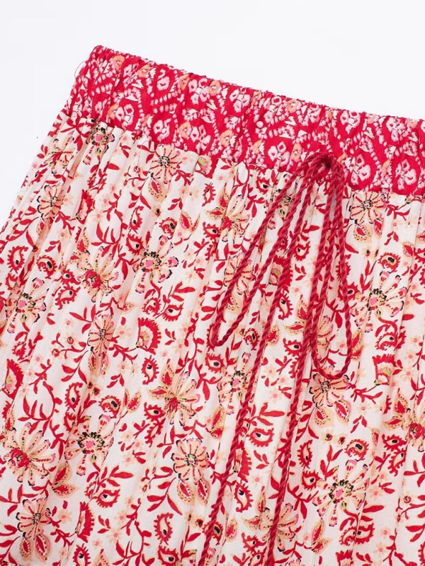 New women's casual holiday flower print skirt