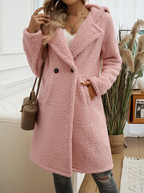 Casual Loose Hooded Plush Coat for Women