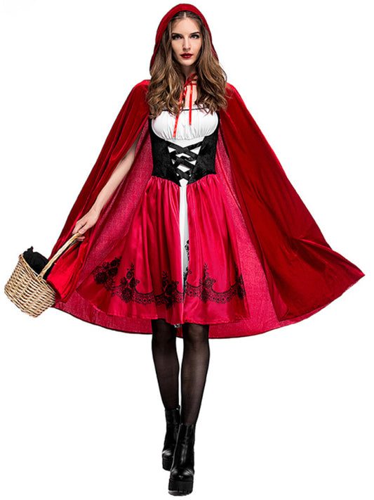 Women's Halloween Little Red Riding Hood Adult Cosplay Party Costume Red