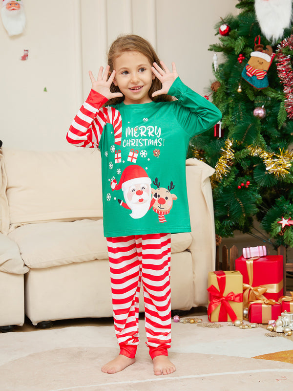 New Cartoon Santa Letter Printed Mother-Daughter Christmas Pajamas Homewear Set
