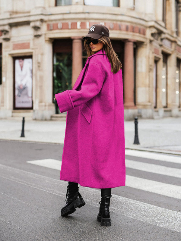 women's oversize loose suit collar woolen coat coat