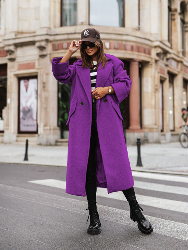 women's oversize loose suit collar woolen coat coat