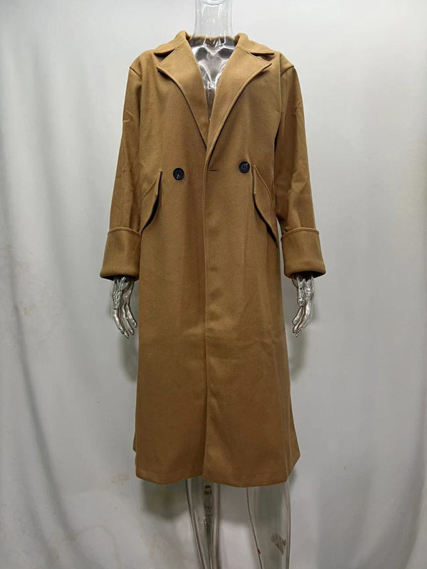 women's oversize loose suit collar woolen coat coat