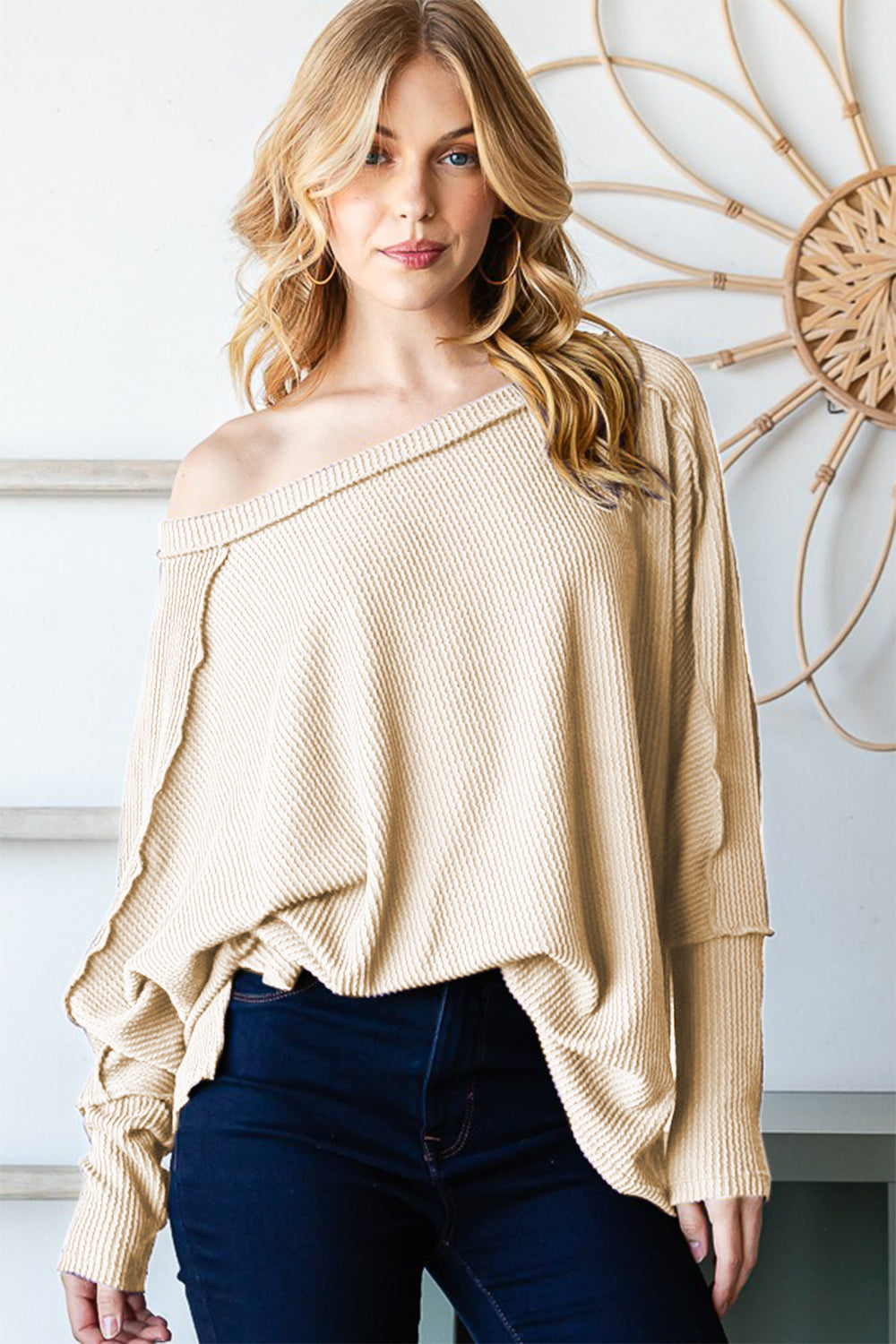 Puff Sleeve Top with Exposed Seams
