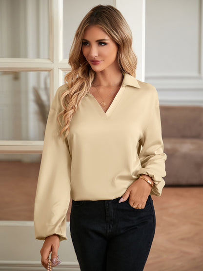 Knotted V-Neck Blouse, Spring & Summer Style