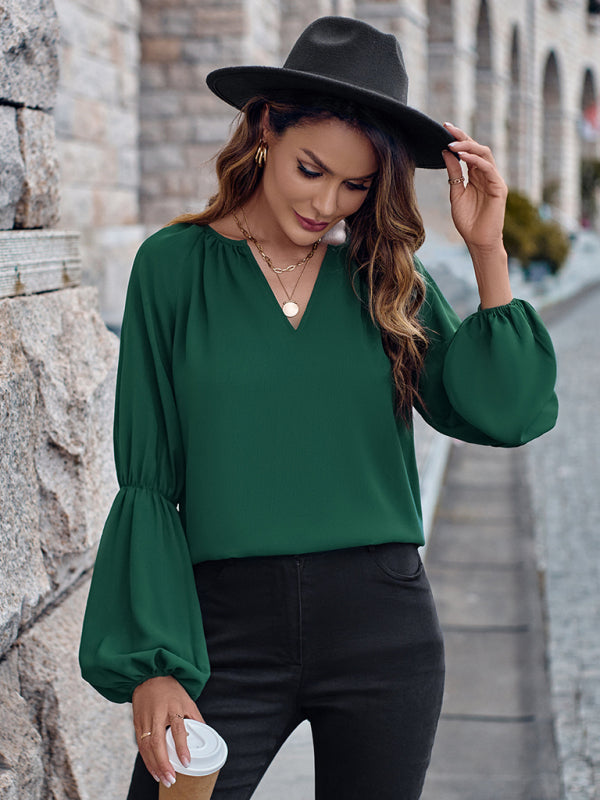 St. Patricks Day - Relaxed V-Neck Top for Fall & Winter