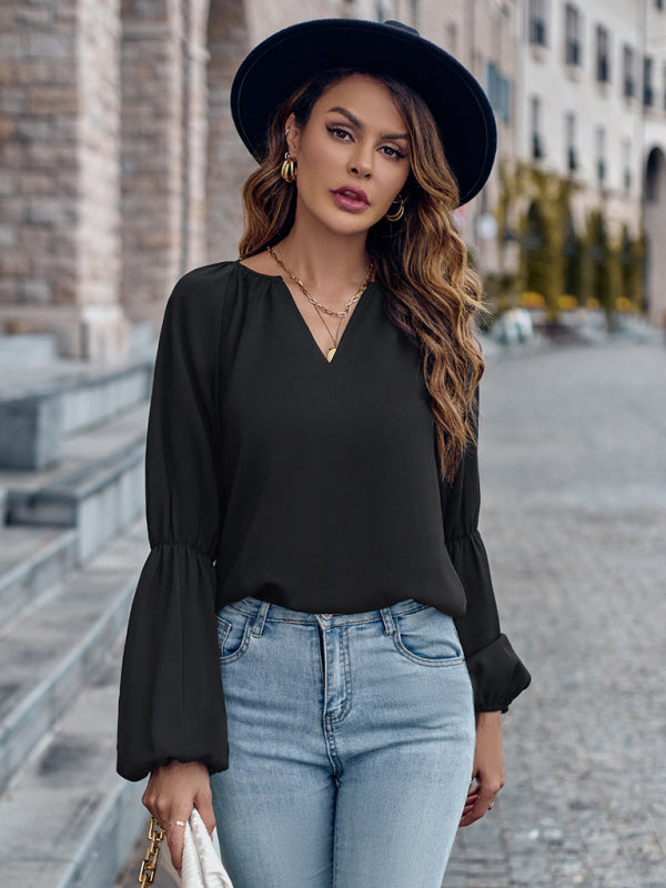 St. Patricks Day - Relaxed V-Neck Top for Fall & Winter