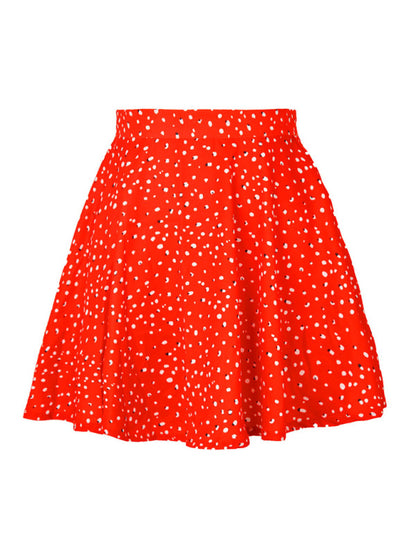 Floral skirt high waist umbrella skirt invisible zipper chiffon printed skirt for women